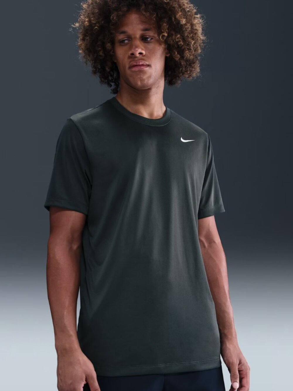 Nike Men's Dri-Fit Legend Workout Gym Tennis T-Shirt Short Sleeve Crew S Green